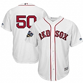 Red Sox 50 Mookie Betts White 2018 World Series Cool Base Player Number Jersey Dzhi,baseball caps,new era cap wholesale,wholesale hats